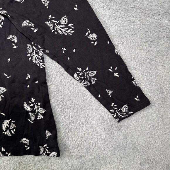 Croft & Barrow The Classic Tee Plus Size 1X Black Floral Long Sleeve - Picture 5 of 9